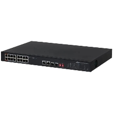 Коммутатор Dahua DH-S3218-16ET-135, 16×100 Мбит/с + 2×1 Гбит/с Combo, неуправляемый