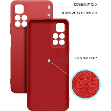 Чехол (клип-кейс) BORASCO Microfiber Case, для Xiaomi Poco M4 Pro, красный