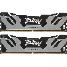 Оперативная память Kingston Fury Renegade, DDR5, 64Gb (2x32Gb), 6400MHz, CL32, DIMM, радиатор, серебристый/черный