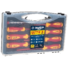 Набор: Отвертки SL 3, 5, 6 / PH 1, 2 / PZ 1, 2, тестер 100-250 В, ЗУБР 