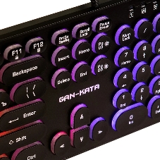Клавиатура проводная Dialog Gan-Kata KGK-16U BLACK - игровая с RGb-подсветкой, USB, черная