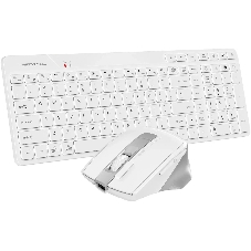 Комплект клавиатура+мышь A4Tech FStyler FB2800C Air2 беспроводной, USB + Bluetooth, 2000 DPI, белый/серый