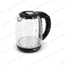 Чайник электрический Atlanta ATH-2532 черн, стекло Стекло, 1.7 л, 2200 Вт, ЦИФРОВОЙ КОНТРОЛЛЕР ТЕМПЕРАТУРЫ НА РУЧКЕ, черный, температурная иллюминация, защита от перегрева без воды.