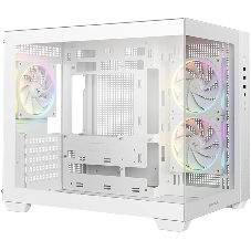Компьютерный корпус Deepcool CG330 3F WH без БП, боковое окно (панорама), 3x120мм ARGB PWM вентилятора, белый, mATX (R-CG330-BKNGM3-G)