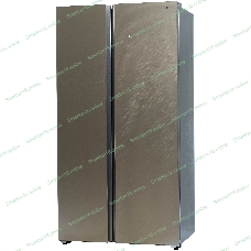 Холодильник Бирюса SBS 541 TGG текстурированное бежевое стекло двухкамерный 343/198 л морозилка слева, NoFrost, Side-by-side