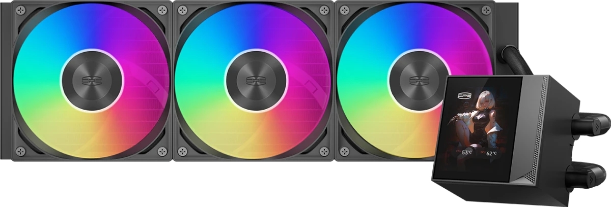 Система жидкостного охлаждения для процессора PCCooler DC360 Pro ARGB Display BK черный (DC360Pro-BKAWXY-GL)