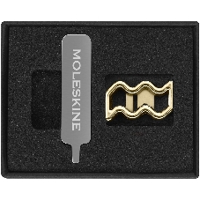 Шильд-символ Moleskine Zodiac Signs Водолей, металл, золотистый, коробка с европодвесом, PINAQUARIUSGOLD