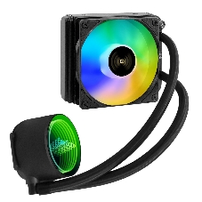Комплект жидкостного охлаждения ExeGate BlackWater-120V3.PWM.RGb (RGb подсветка, LGA2066/2011/1366/1150/1151/1155/1156/1200/1700/1851/AM4/AM5/FM1/FM2/FM2+/AM2/AM2+/AM3/AM3+, TDP 150W, Fan 120мм 4pin PWM 600-1800RPM Hydro bearing, помпа 3pin 2700RPM, макс. шум 37db, с термопастой, на винтах, черный, Color Box)