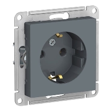 Механизм розетки 1-м СП AtlasDesign 16А IP20 с заземл. грифель
