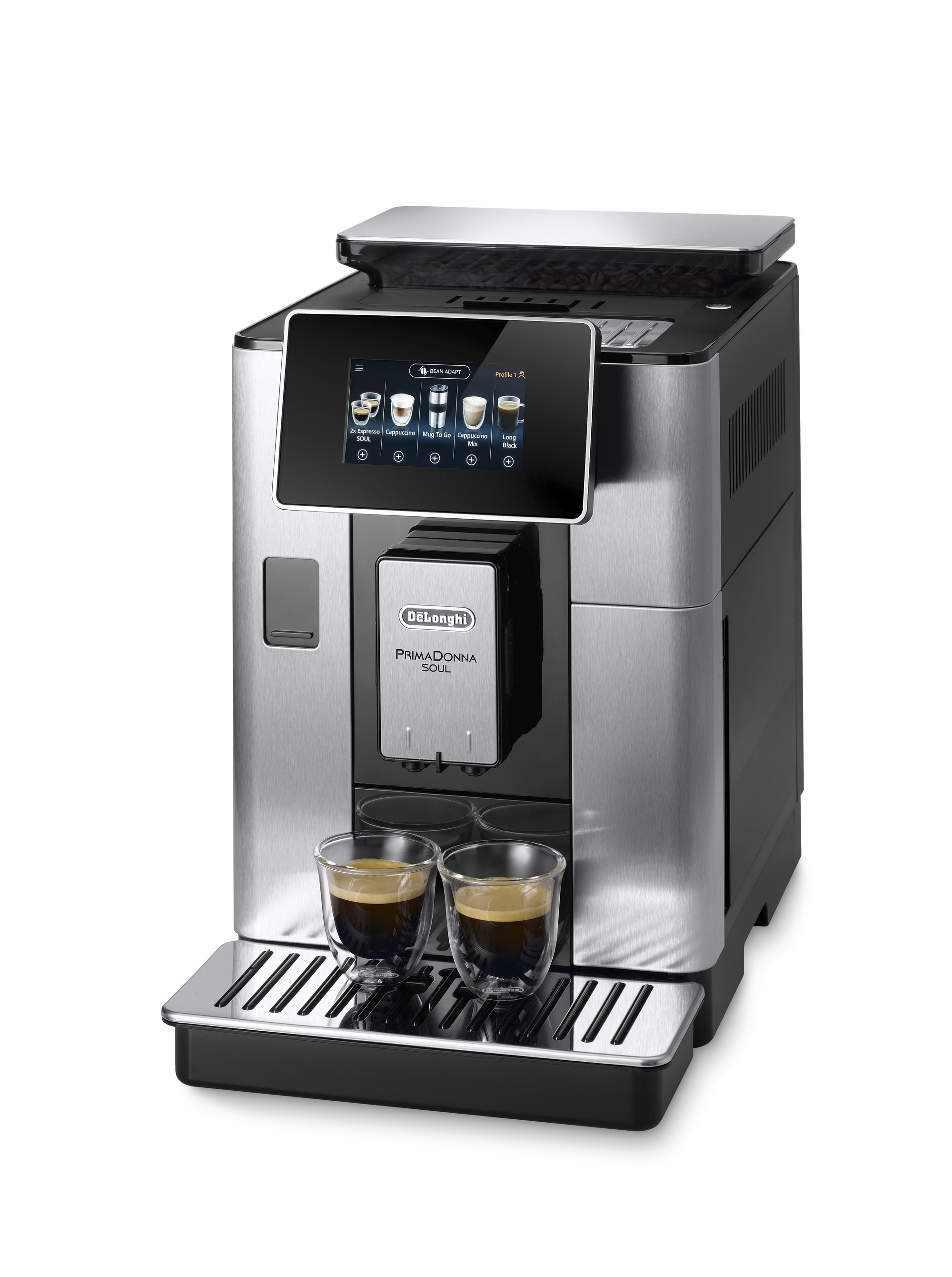 Кофемашина автоматическая DeLonghi ECAM610.74.MB черный/серебристый, исп. кофе - зерновой/молотый, 2.2 л, 1450 Вт, 19 Бар.