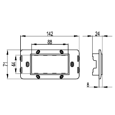 Каркас DKC BRAVA 75021W RAL 9010 на 4 модуля (для TOR и к-к TBN) белый