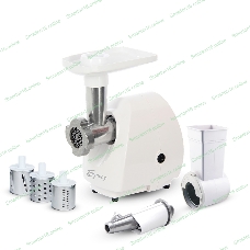 Мясорубка электрическая Аксион Бриз М 21.22 белый, 1000 Вт, 1.3 кг/мин, защита от перегрузки, насадки - 3