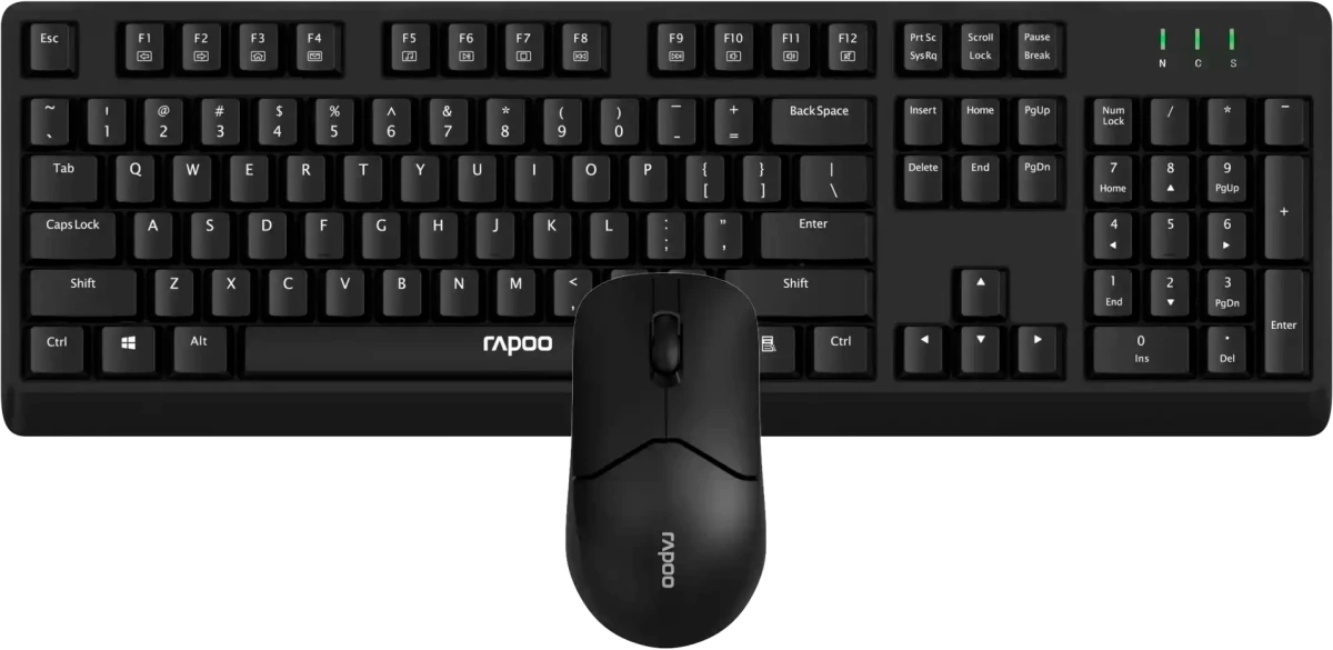 Комплект клавиатура+мышь Rapoo X1500 беспроводной, USB, 1200 DPI, чёрный