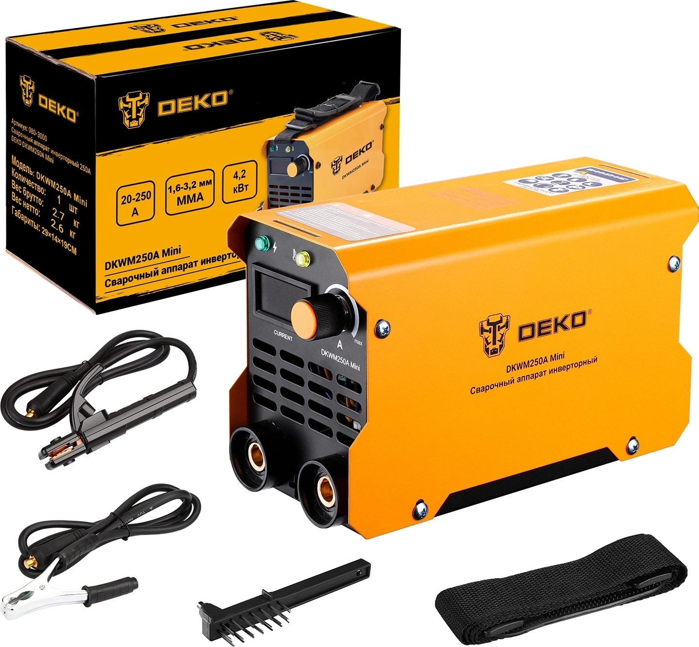 Сварочный аппарат Deko DKWM250A Mini инвертор ММА 4.2 кВт