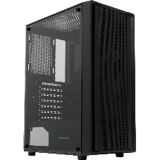 Компьютерный корпус без блока питания HSPD M530, Mesh Mid Tower, Black, TG, 0.4 SPCC, no fans ATX, mATX, mITX 155/290/200mm 2x2.5