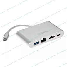 Кабель-адаптер USB3.1 Type-CM-->HDMI+USB3.0+RJ45+PD charging VCOM