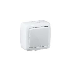 Выключатель одноклавишный наружный белый IP44 10А