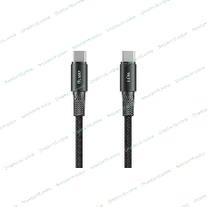 Кабель OLMIO MASTER, Type-C - Type-C, 60W 3A, 1.2м, тканевая оплетка, черный