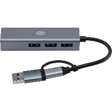 USB-концентратор Digma DHUB-LAN-4port, USB-C + USB-A, USB 3.0+USB 2.0, USB