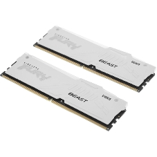 Оперативная память Kingston Fury Beast, DDR5, 32Gb (2x16GB), 5600MHz, CL36, DIMM, радиатор, RGB, белый