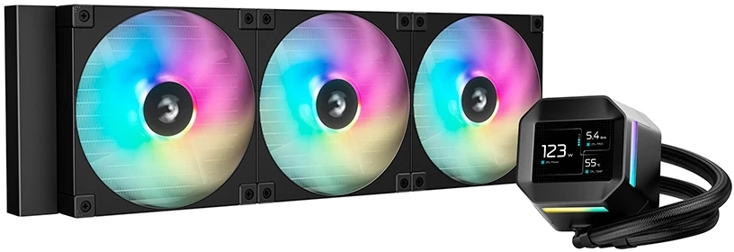 Кулер с водяным охлаждением Deepcool LM420 ARGB Soc-AM5/AM4/1200/1700/1851 черный 4-pin 25.2dB Al LCD 2176gr Ret (R-LM420-BKDMMC-1)
