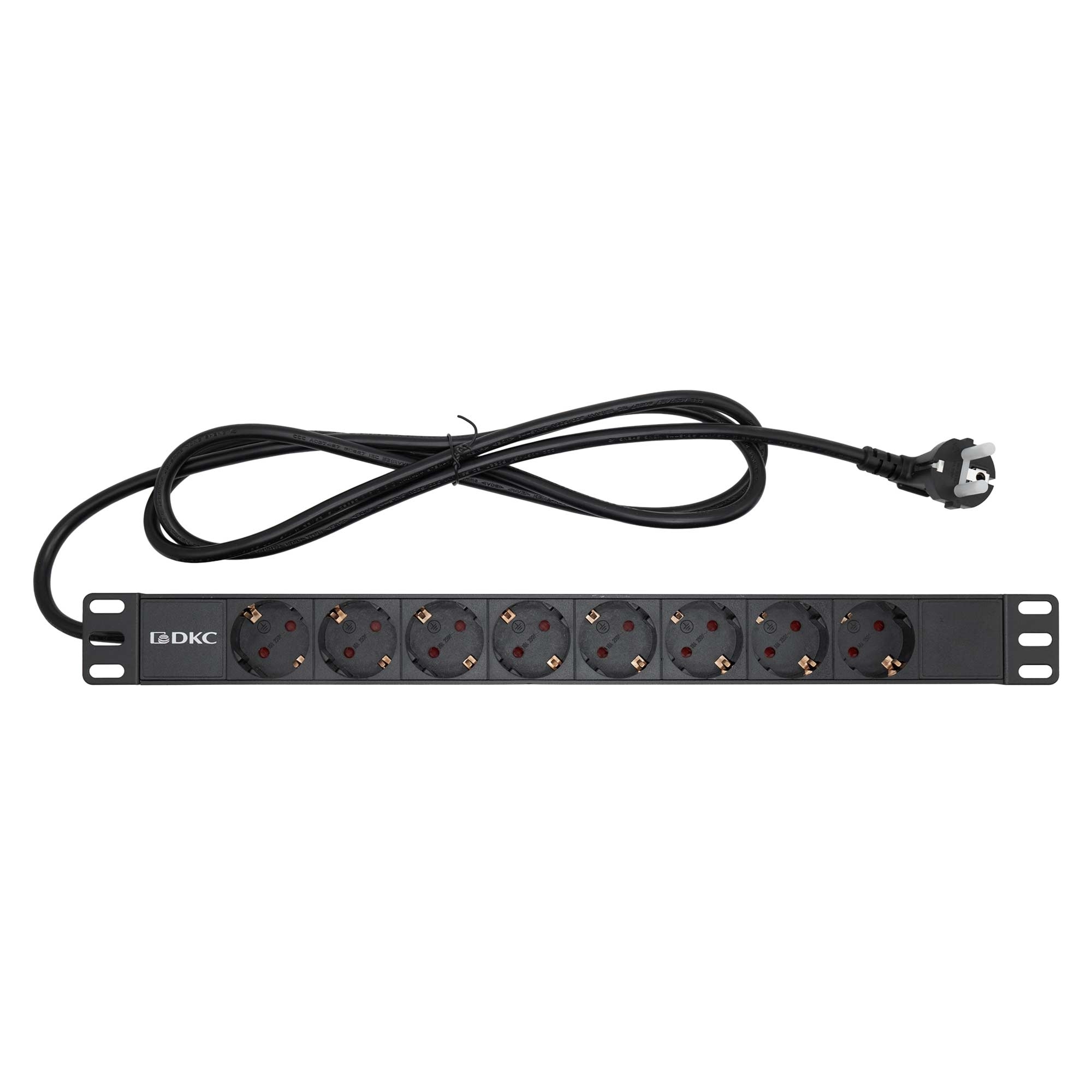 Блок розеток DKC R519SH8 для 19-дюймовых шкафов 8 розеток Schuko