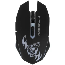 Мышь беспроводная Nakatomi MROG-15U черный, 1600 dpi, радиоканал, USB, кнопки - 6