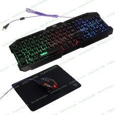 Комплект клавиатура+мышь Qumo Mystic K58/M76 проводной, USB, 3200 DPI, чёрный