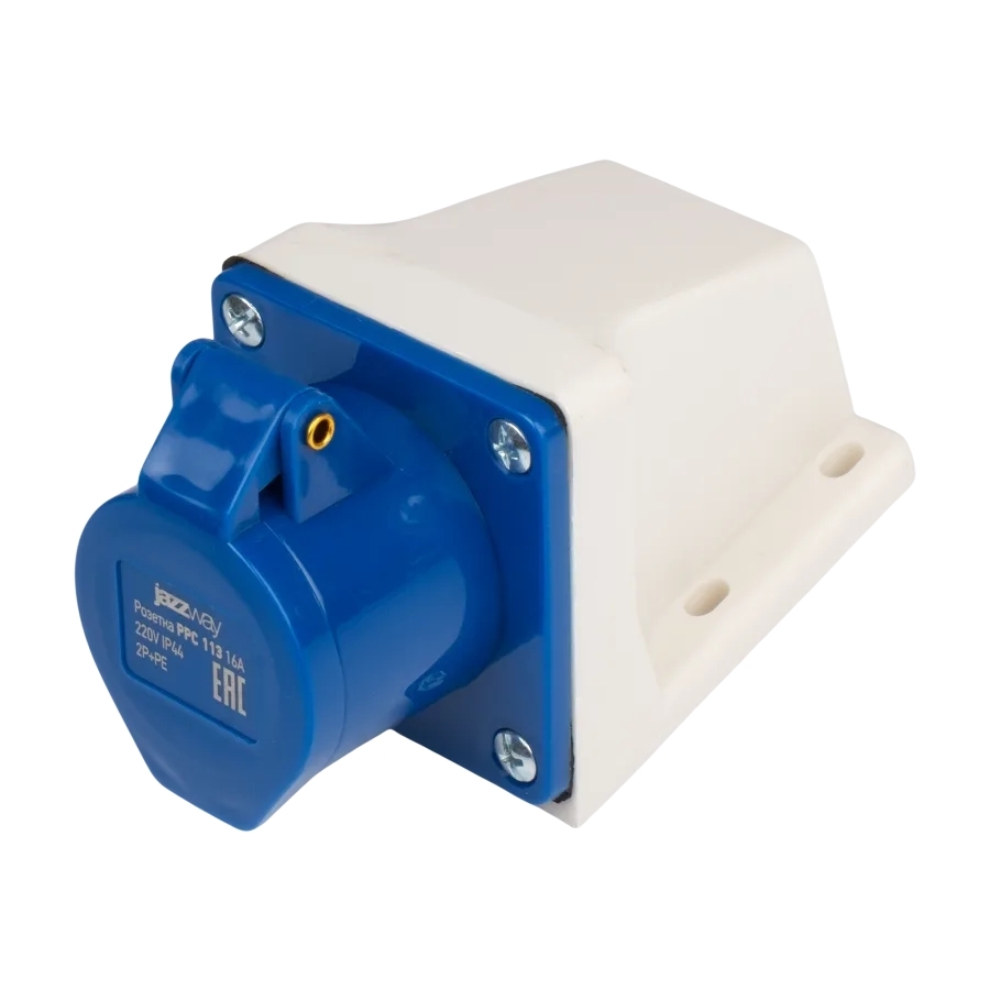 Розетка стационарная для наружной установки PPC 113 2Р+РЕ 16А 220В IP44 Jazzway