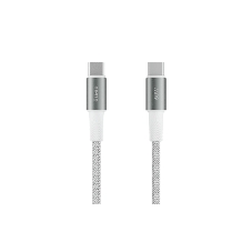 Кабель OLMIO MASTER, Type-C - Type-C, 60W 3A, 1.2м, тканевая оплетка, белый