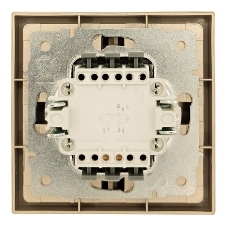 Выключатель LEZARD 704-3688-112QC 2-кл. с индик. СП ZIMA IP20 10А безвинт. зажим, зол.