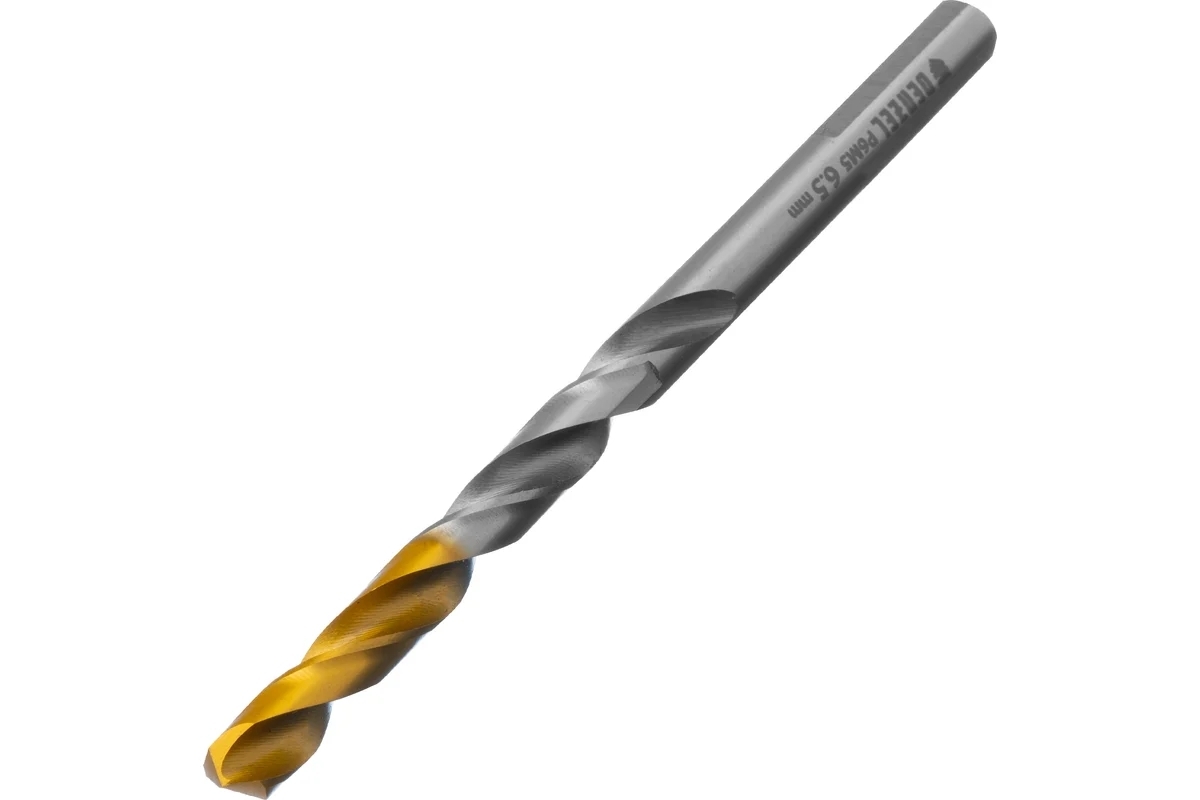 Сверло спиральное по металлу Denzel 6,5 x 100 мм, Р6М5, Golden Tip