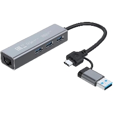 USB-концентратор Digma DHUB-LAN-4port, USB-C + USB-A, USB 3.0+USB 2.0, USB