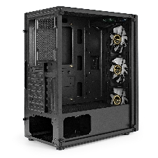 Компьютерный корпус Miditower ExeGate EVO-8227 (ATX, без БП, 2хUSB+1хUSB 3.0+HD Audio, черный, 3 вент. с RGb подсветкой, боковая панель - закаленное стекло)