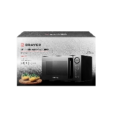 Микроволновая печь BRAYER BR2506 черный, 23 л, 900 Вт, переключатели - кнопки