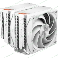 Кулер для процессора PCCooler RZ620 WH (260W, 4-pin PWM, 158мм, Al/Cu, 6x6мм, 2x120мм, 86.73CFM, 32dBA, 1800RPM, S: 1851/1700/1200/115X, AM5/AM4, белый)