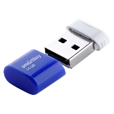 Флешка USB SmartBuy LARA Blue (SB64 GbLARA-B), 64Gb, USB 2.0, R/W 15/5, синий/белый