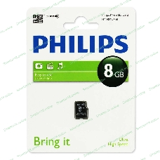 Флеш карта microSD 8Gb PHILIPS microSDHC Class 10