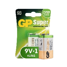 Алкалиновая батарейка GP Super Alkaline G-Tech 9V Крона - 1 шт. на блистере (1 шт.)
