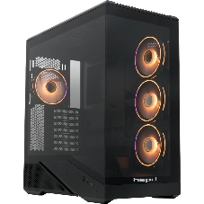 Компьютерный корпус без блока питания HSPD F711-TGbK-ARGB, Panoramic Full Tower, черный, TG, 0.7 SPCC, 4x120мм ARGB ATX, mATX, mITX 190/420/280мм 2x2.5