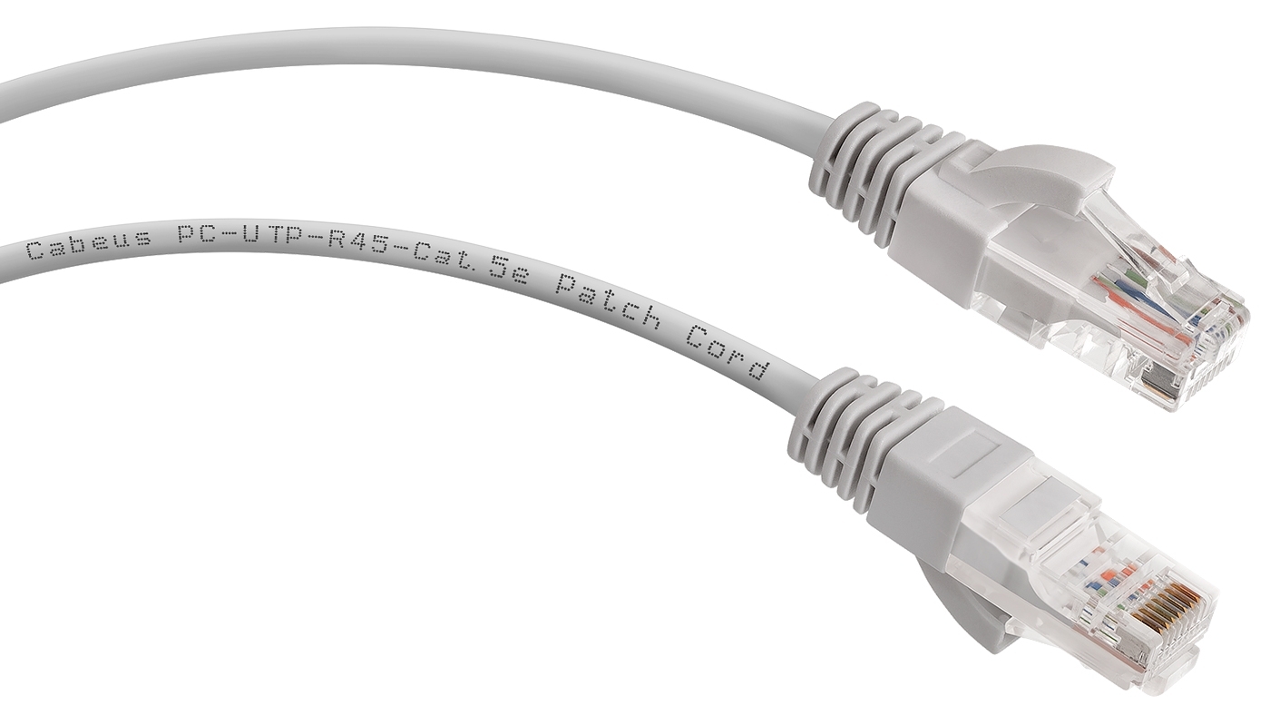 Патч-корд U/UTP 5e кат. 0,5м. Cabeus PC-UTP-RJ45-Cat.5e-0.5m неэкранированный, серый