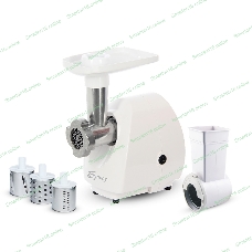 Мясорубка электрическая Аксион Бриз М 21.23 белый, 1000 Вт, 1.3 кг/мин, защита от перегрузки, насадки - 3