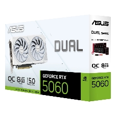 Видеокарта Asus GeForce RTX 5060 DUAL OC White, Nvidia RTX 5060, 8GB GDDR7, 128 bit, PCI-E 5.0, DPx3, HDMIx1, 2535 MHz