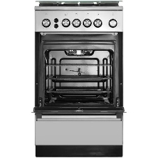 Плита газовая De Luxe 5040.40Г (кр) ЧР-010 серебристый, конфорок 4 шт, духовка 46 л, 50 см x 85 см x 50 см
