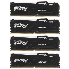 Оперативная память Kingston Fury Beast, DDR5, 128Gb (4x32Gb), 5600MHz, CL40, DIMM, радиатор, RGB, черный