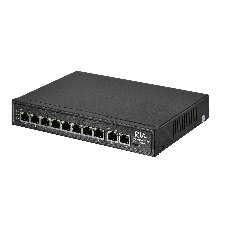 Коммутатор RVi 1NS08F-2T (1G), 8×100 Мбит/с PoE + 2×1 Гбит/с Uplink, неуправляемый