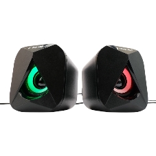 Акустическая система 2.1 Gembird, 11Вт, пластик, рег.громкости, RGB подсветка, черный
