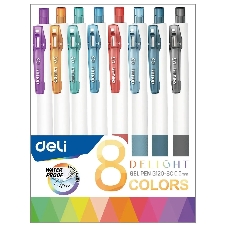 Набор ручек гелевых Deli Delight EG120-8C (8шт), 8 цветов