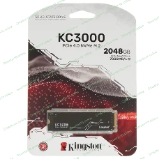 Накопитель SSD M.2 2280 2048Gb Kingston KC3000 Client SSD SKC3000S/2048G PCIe 4.0 NVMe, 7000/7000, IOPS 1000/1000K, MTbF 1.8M, 3D TLC, 1600TbW, 0.71DWPD, with Heat Spreader (5 лет), RTL