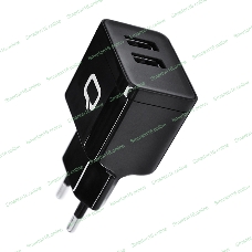 Сетевое зарядное устройство Qumo Energy (Charger 0062), 2 USB, 3.1A, Micro USB cable, черный